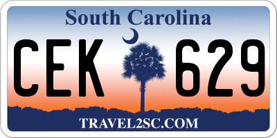 SC license plate CEK629