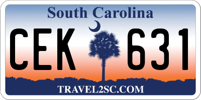 SC license plate CEK631