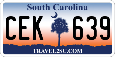 SC license plate CEK639