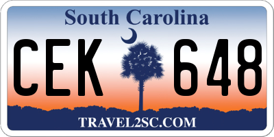 SC license plate CEK648