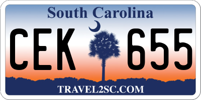 SC license plate CEK655