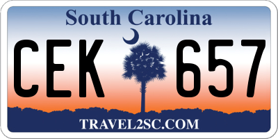 SC license plate CEK657