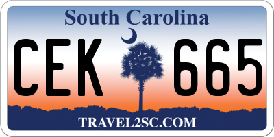 SC license plate CEK665
