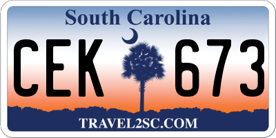 SC license plate CEK673