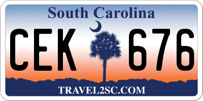SC license plate CEK676