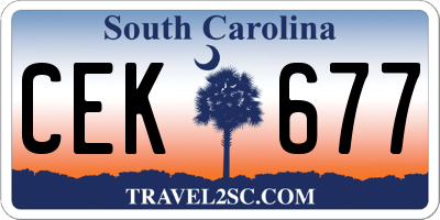 SC license plate CEK677