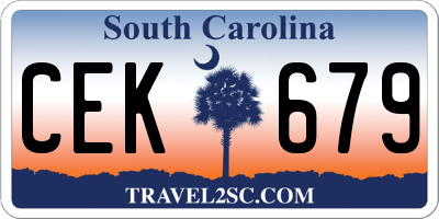SC license plate CEK679