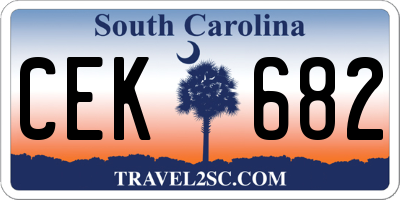 SC license plate CEK682