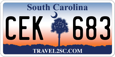 SC license plate CEK683