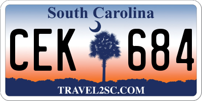 SC license plate CEK684