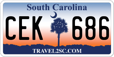 SC license plate CEK686