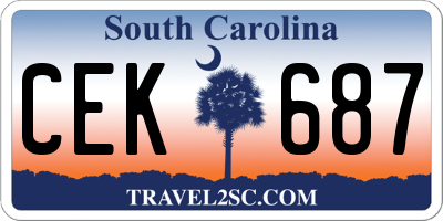 SC license plate CEK687