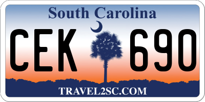 SC license plate CEK690