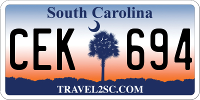SC license plate CEK694