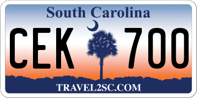 SC license plate CEK700