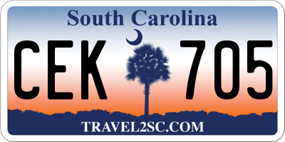 SC license plate CEK705