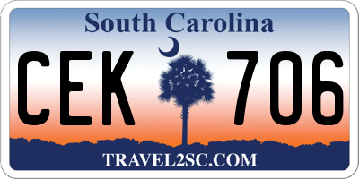 SC license plate CEK706