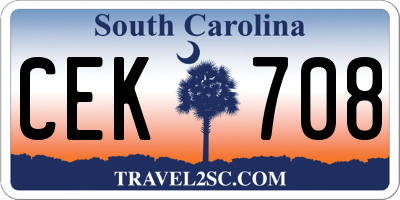 SC license plate CEK708