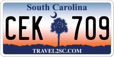 SC license plate CEK709