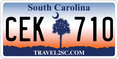 SC license plate CEK710