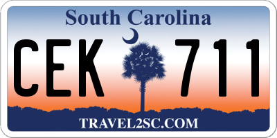 SC license plate CEK711
