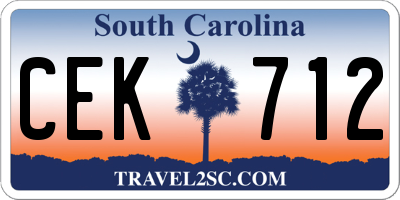 SC license plate CEK712