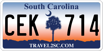 SC license plate CEK714