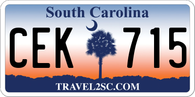 SC license plate CEK715