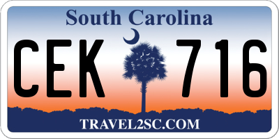 SC license plate CEK716