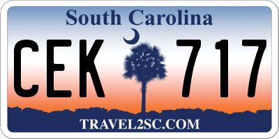 SC license plate CEK717