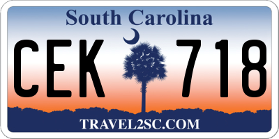 SC license plate CEK718