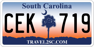 SC license plate CEK719
