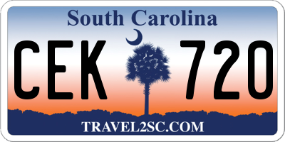 SC license plate CEK720