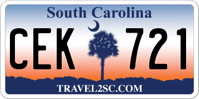 SC license plate CEK721