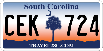 SC license plate CEK724