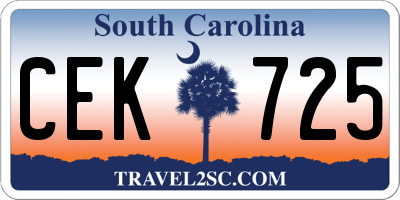 SC license plate CEK725