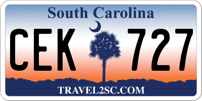 SC license plate CEK727