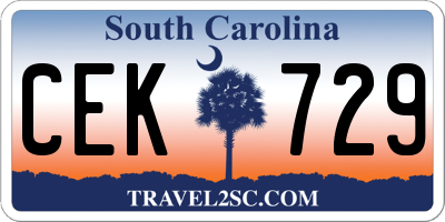 SC license plate CEK729