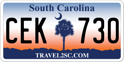 SC license plate CEK730