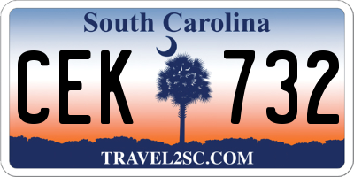 SC license plate CEK732