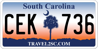 SC license plate CEK736