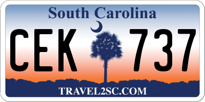 SC license plate CEK737