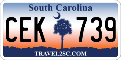 SC license plate CEK739