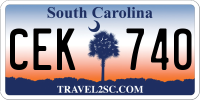 SC license plate CEK740