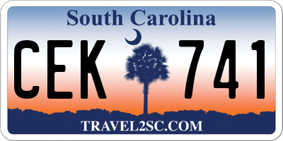 SC license plate CEK741