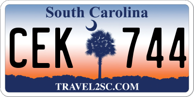 SC license plate CEK744