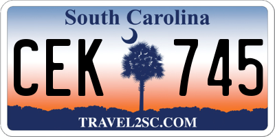 SC license plate CEK745