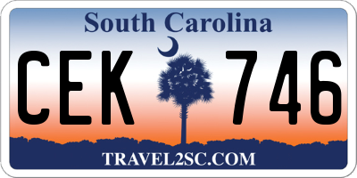 SC license plate CEK746