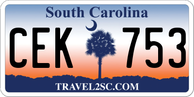 SC license plate CEK753