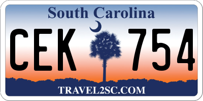 SC license plate CEK754